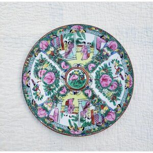 19th Century Vintage Chinese Export Rose Medallion Porcelain Plate
